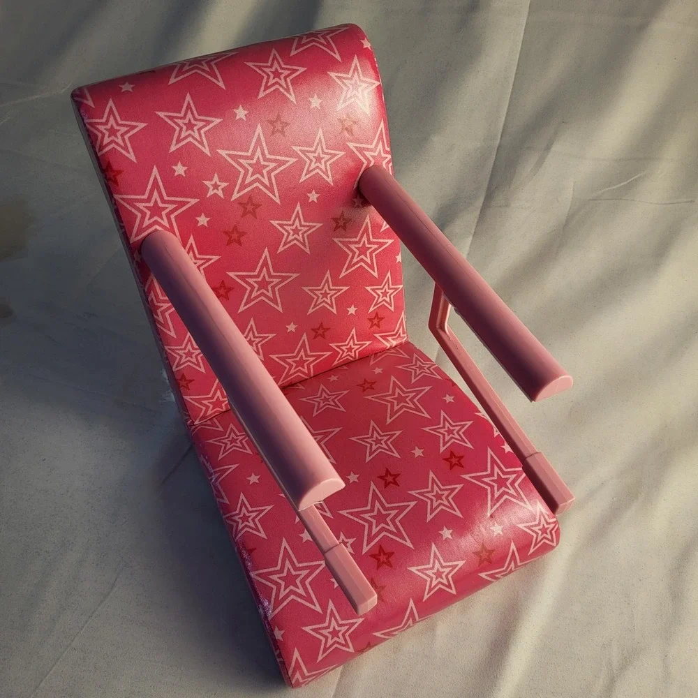 2017 American Girl Doll Pink Stars Bistro Cafe Treat Booster Counter High Chair